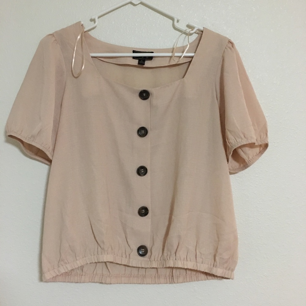 Beige Button Top - Picture 3 of 4